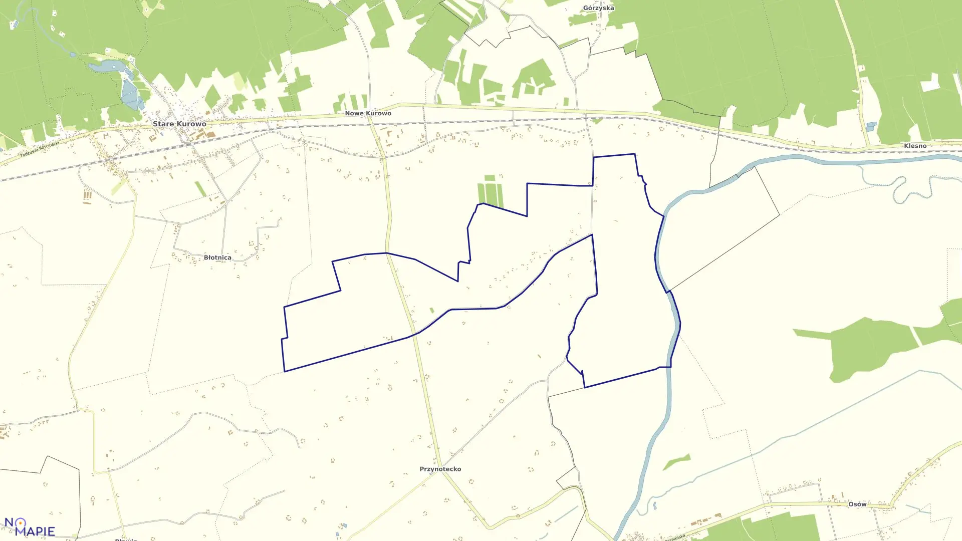 Mapa obrębu GŁĘBOCZEK w gminie Stare Kurowo