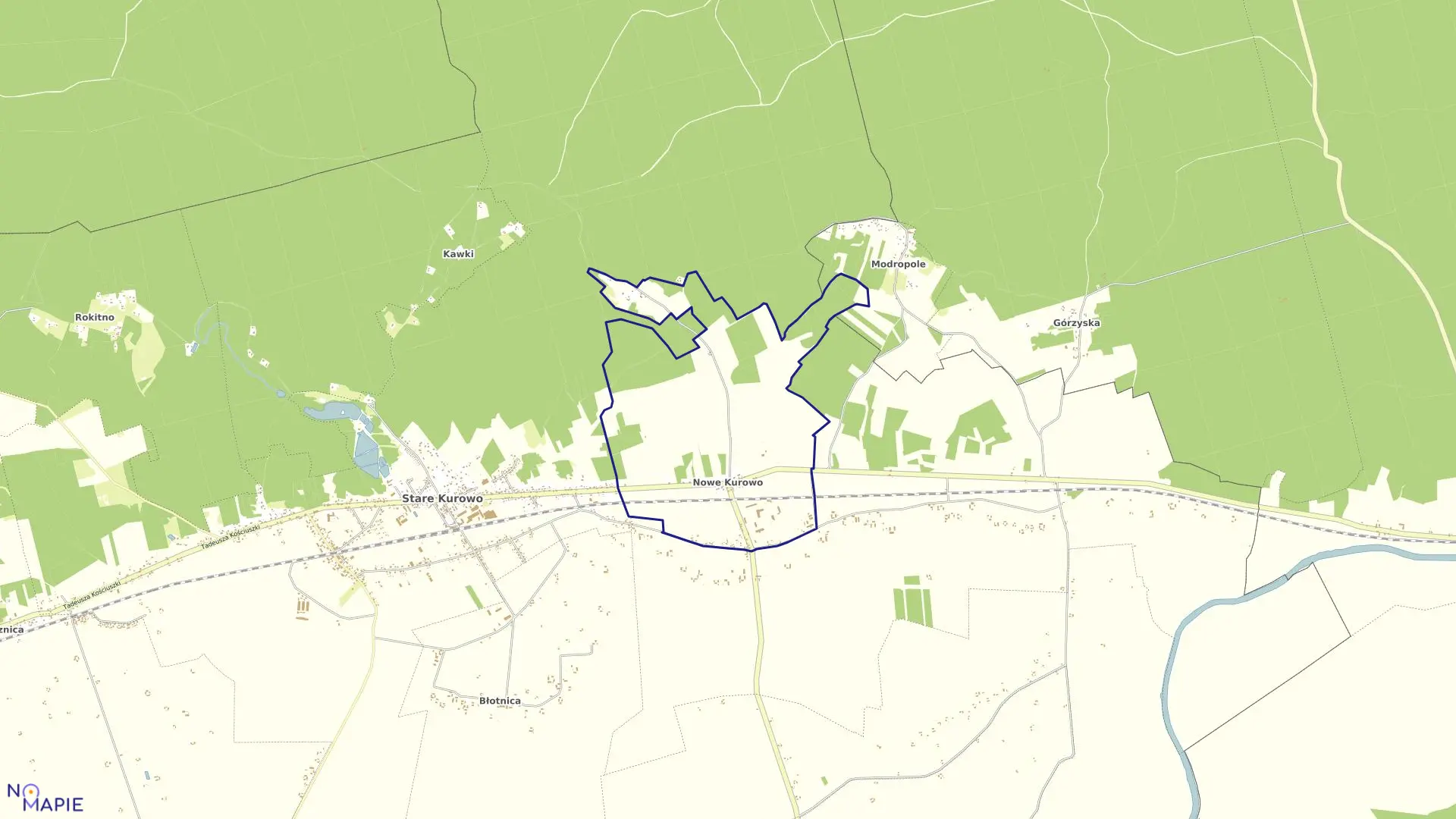 Mapa obrębu NOWE KUROWO w gminie Stare Kurowo